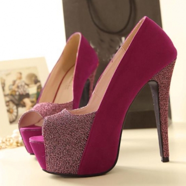 rose suede pumps