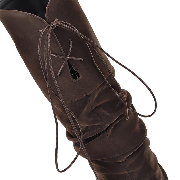 black heeled boots round toe
