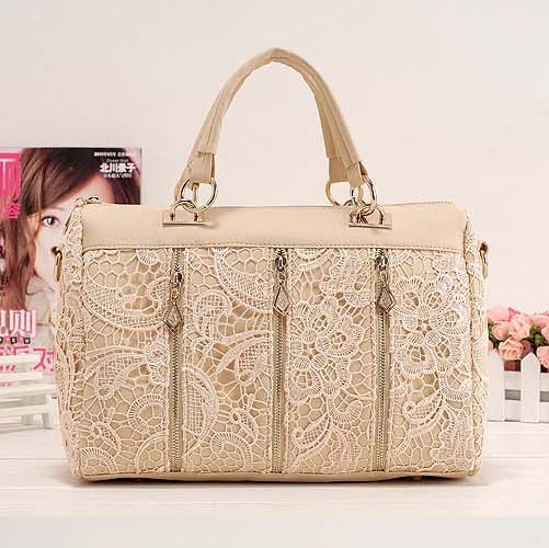 Fashion Solid Zipper CreamColored PU Clutches Bag_Clutches Bags_Bags