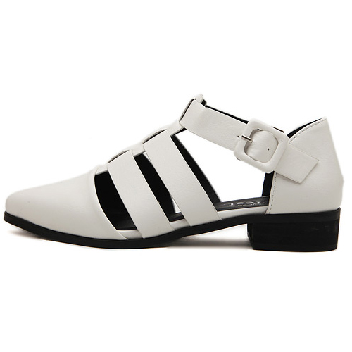 white closed toe gladiator sandals