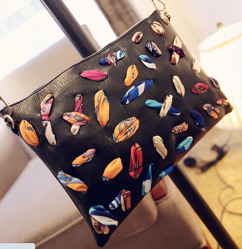Cheap Women Fashion Zipper Design Colorful Scarves Decorated Black PU