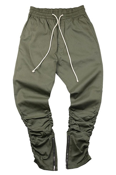 green polyester pants