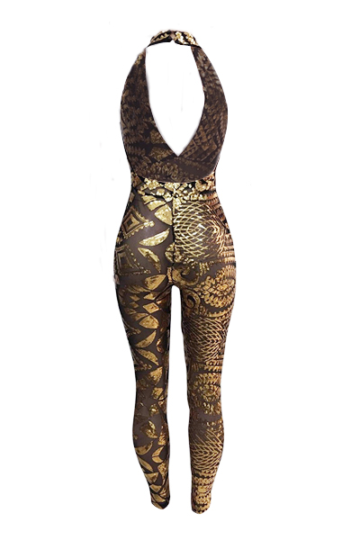 gold sequin one piece