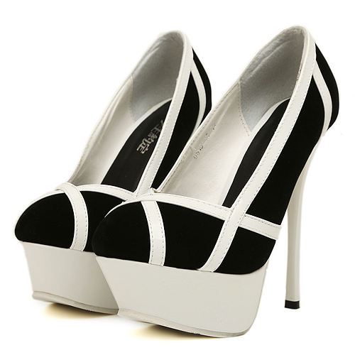 Fashion Round Closed Toe Stiletto High Heel White Suede Pumps_Pumps ...